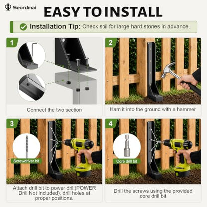 No Dig Heavy Duty Fence Post Repair Kit
