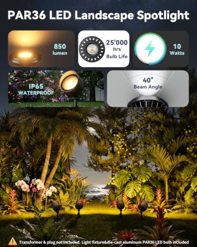 PAR36 LED Landscape Spotlights Flood Light 10W 2700K 12