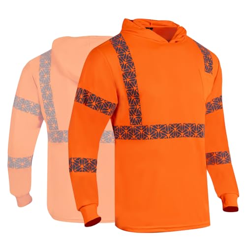 2PCS High Visibility Reflective Safety Shirts with Hood