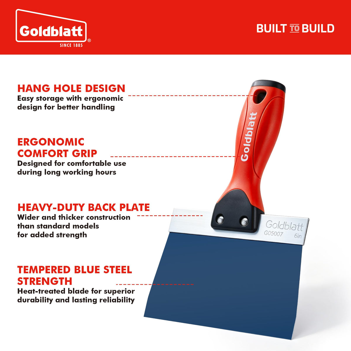 6" Blue Steel Drywall Taping Knife (6")