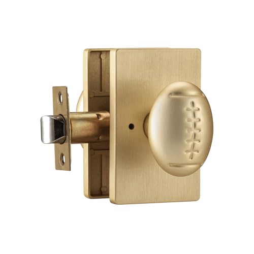 Brushed Gold Door Knob with Push Lock for Bath & Bedroom