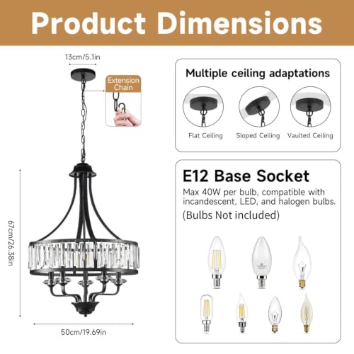 Modern Black Crystal Chandelier 5