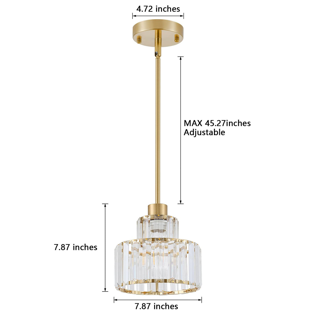 Gold Pendant Lights Kitchen Island (Gold&Clear / 1 pack)