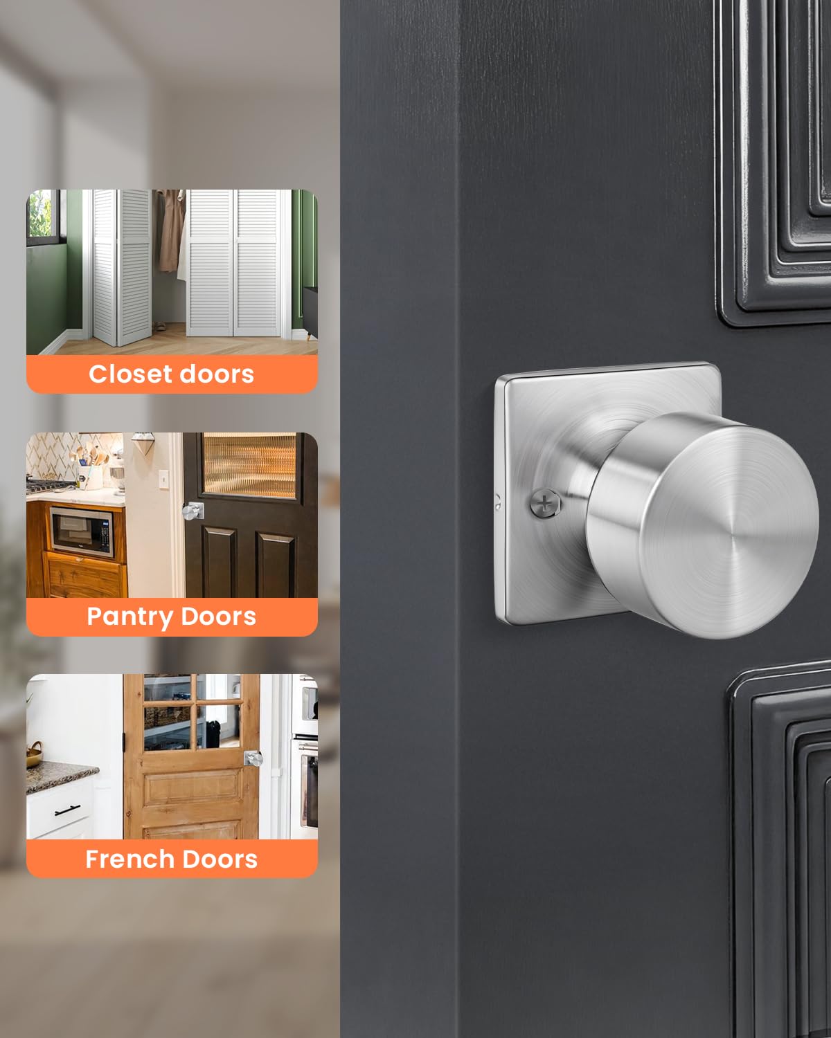 Brushed Nickel Dummy Door Knobs (Brushed Nickel)