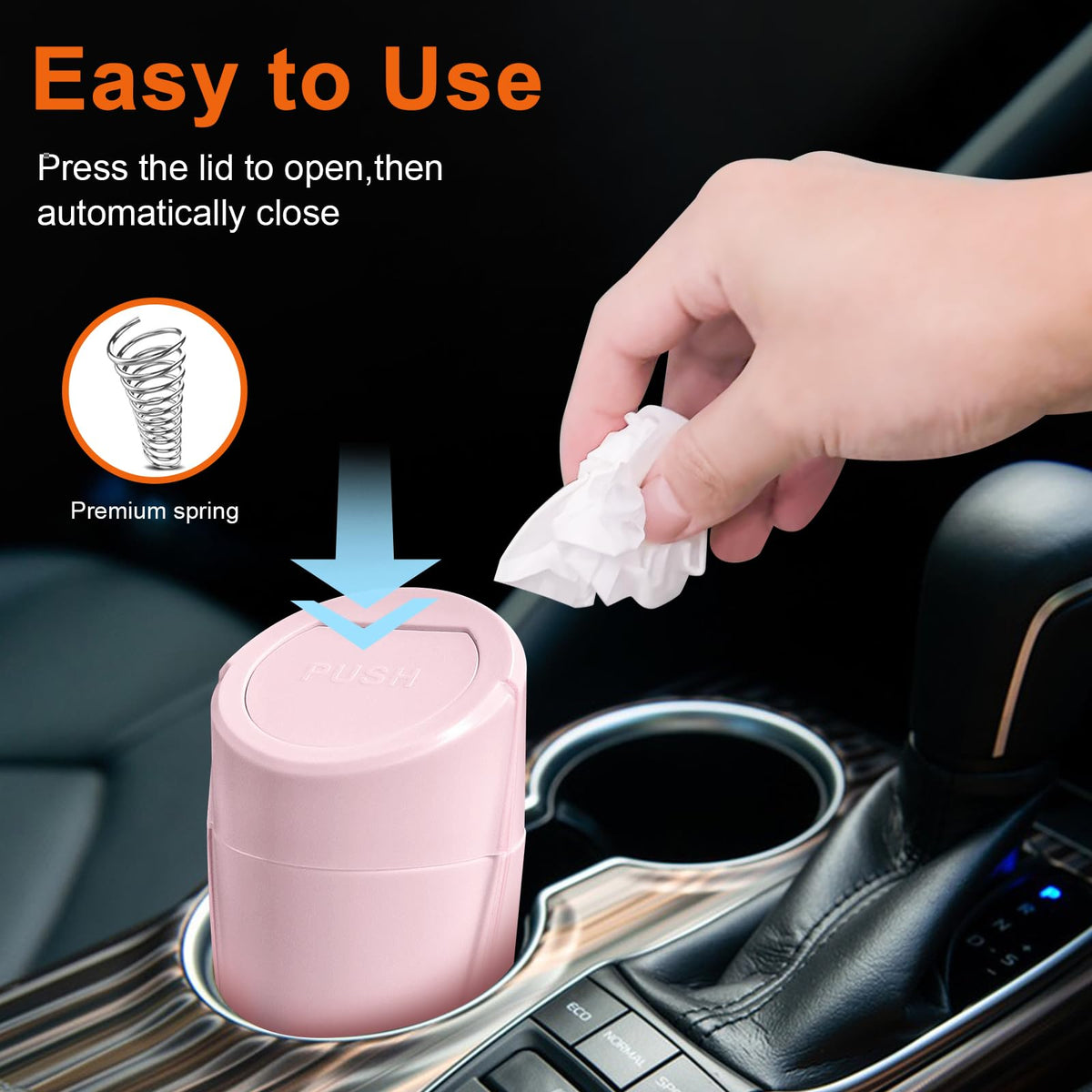 Car Trash Can (Pink / Round)