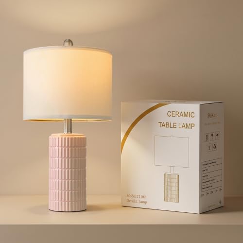 21'' Modern Ceramic Table Lamp with Gift Box for Bedroom