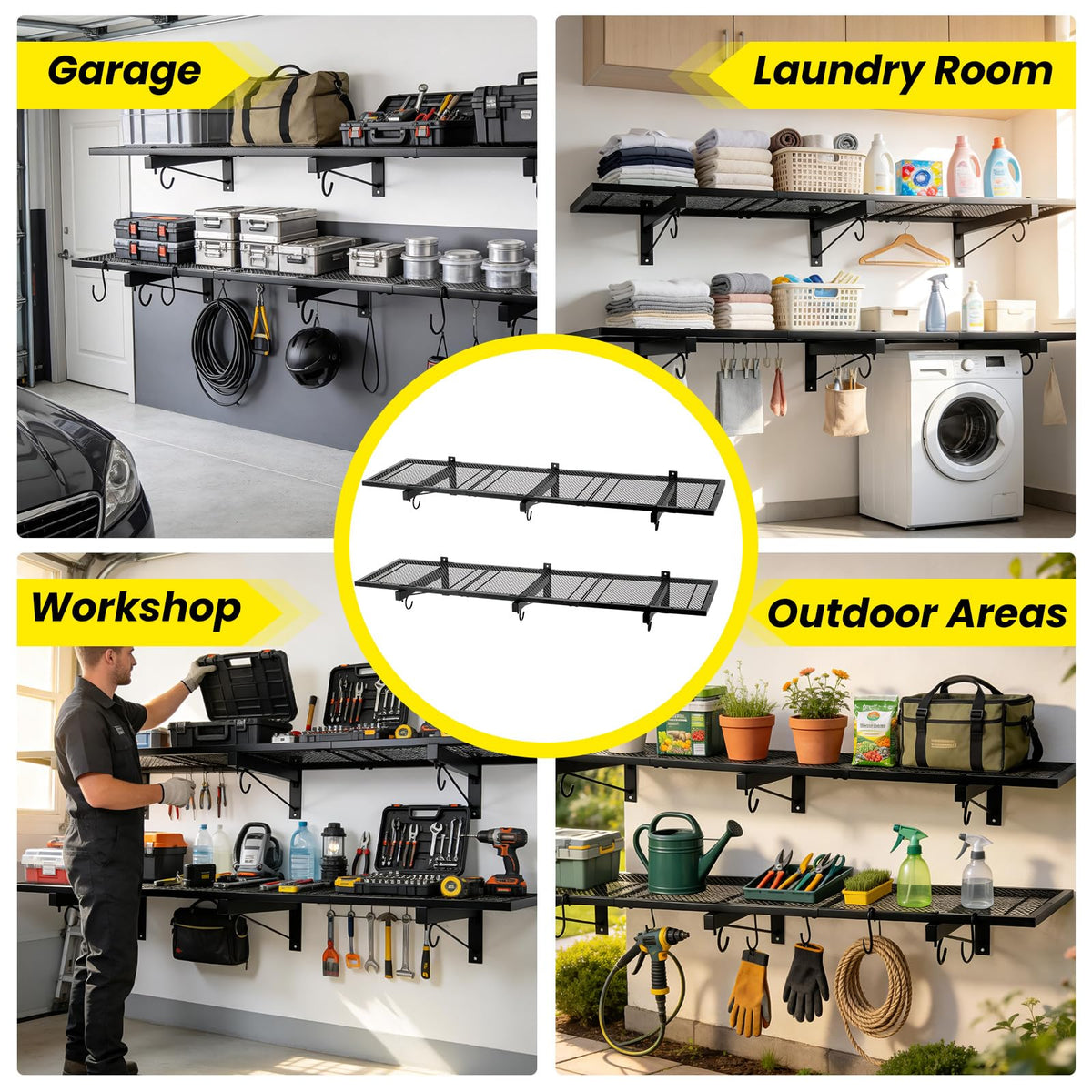 2 Pack Garage Wall Shelving (C-2 PACK)