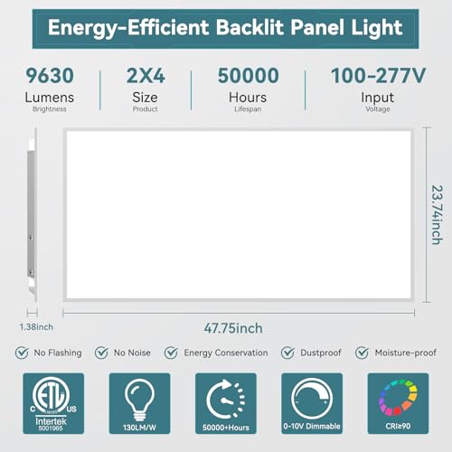 2 Pack 2x4 LED Flat Panel Light