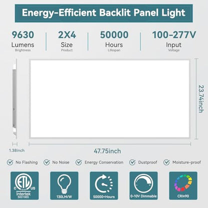 2 Pack 2x4 LED Flat Panel Light