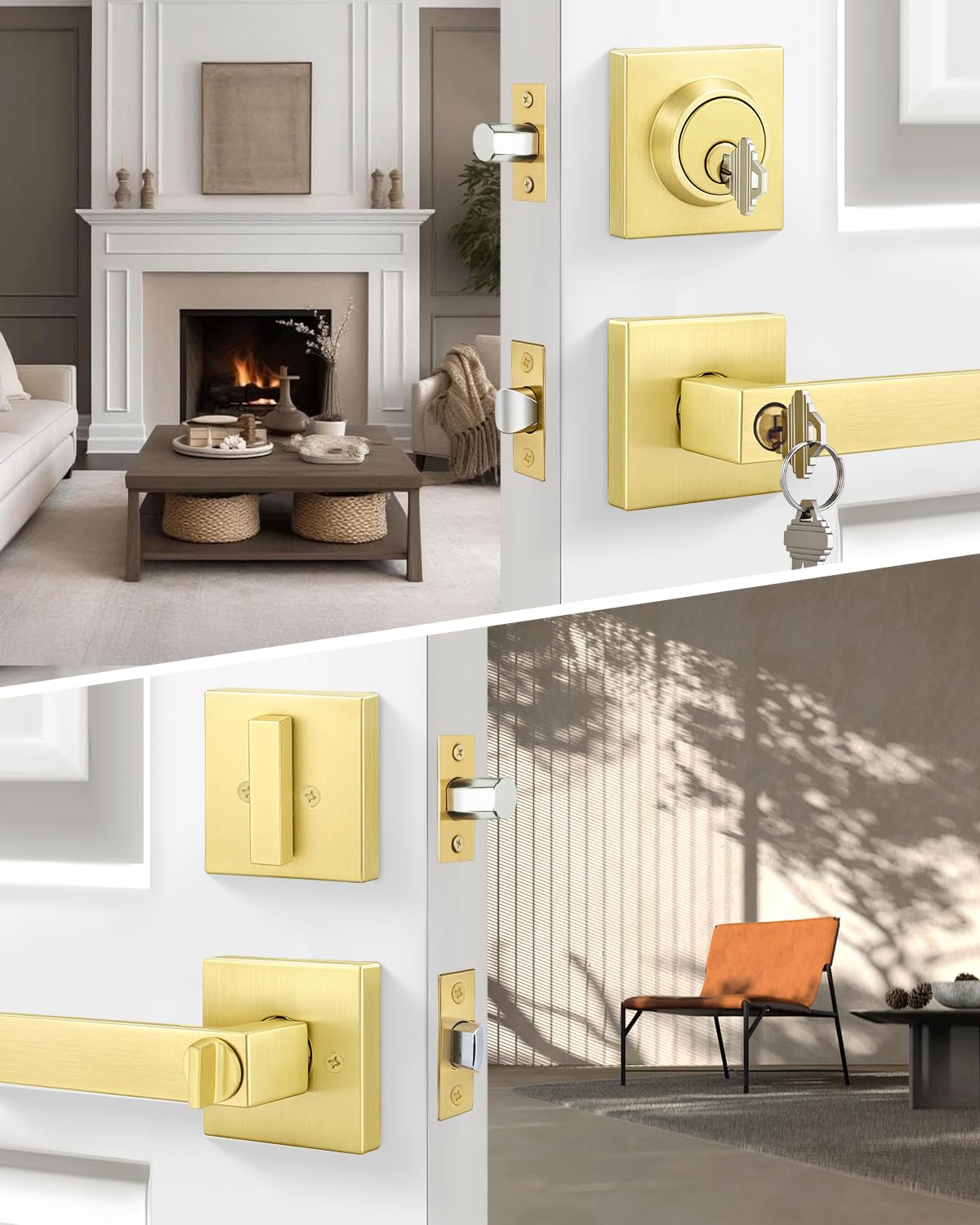Exterior Door Lock Set with Single Cylinder Deadbolt