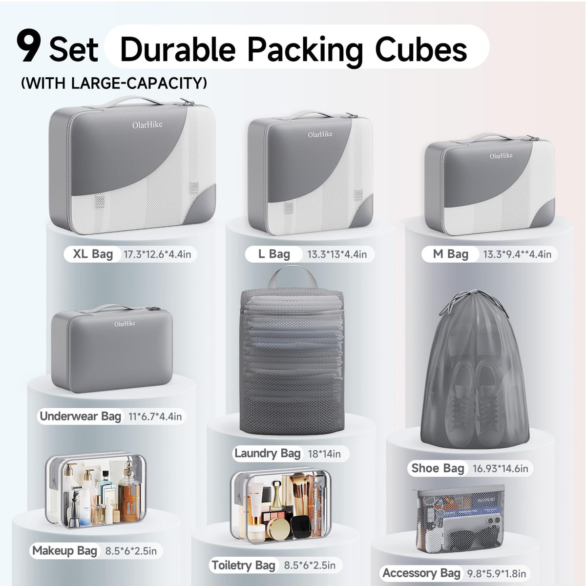 Packing Cubes for Travel (04 Gray)