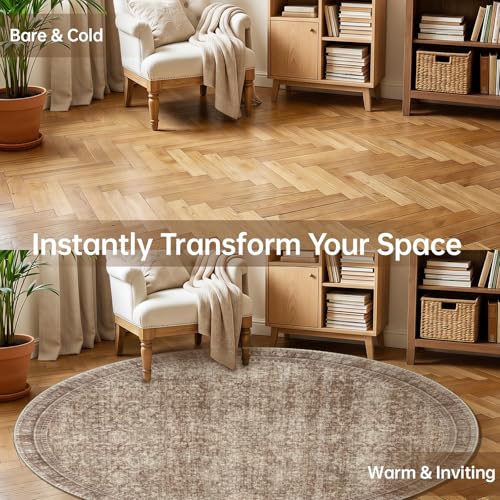 Round Rug 6ft (Dark Brown / 6' (Round))