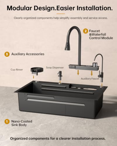 Kimates Waterfall Workstation Kitchen Sink