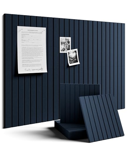 36" x 24" Large Felt Bulletin Board (Carbon Blue / Fine-stripe 6-pack)