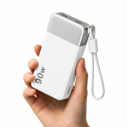 90W Portable Charger 20000mAh Power Bank with Detachable C (White)