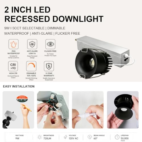 LED Recessed Lighting with Junction Box LED Downlight