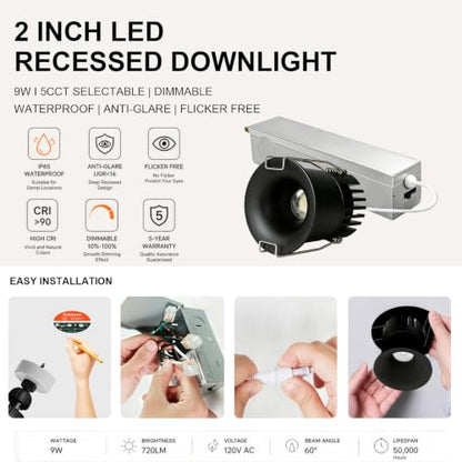LED Recessed Lighting with Junction Box LED Downlight