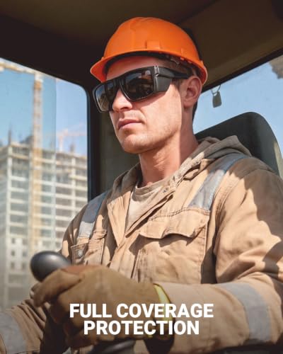 Safety Sunglasses with Side Shields Tinted Protective Work Glasses Men