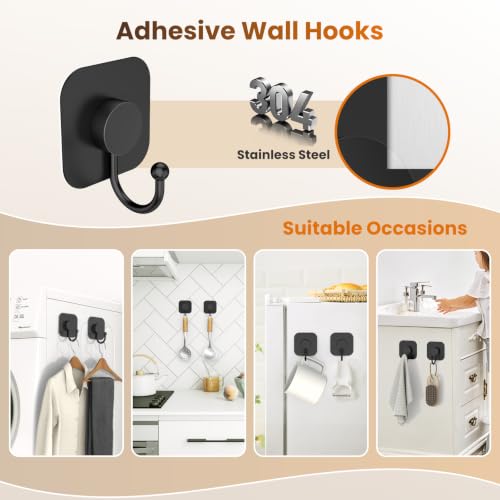 4 Pack Heavy Duty Adhesive Hooks