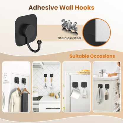 4 Pack Heavy Duty Adhesive Hooks