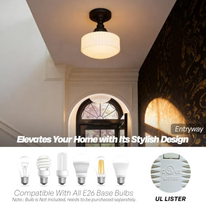 Modern Schoolhouse Semi Flush Mount Ceiling Light