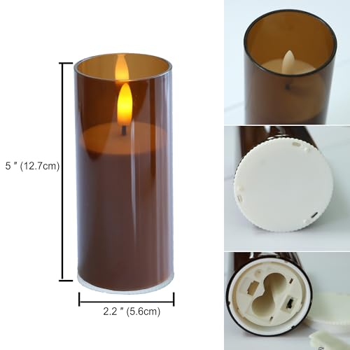 2 Pack LED Battery Operated Candles with Timer 2"x 5"