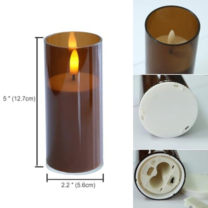 2 Pack LED Battery Operated Candles with Timer 2"x 5"