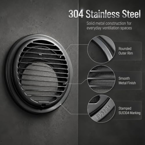 4 inch Thickened 304 Stainless Steel Vent Cover (Flat 4inch (No Hood))