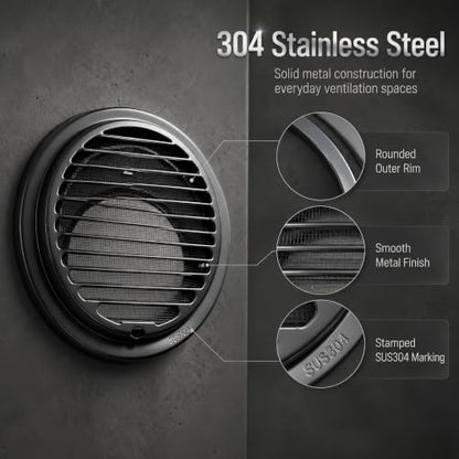 4 inch Thickened 304 Stainless Steel Vent Cover (Flat 4inch (No Hood))
