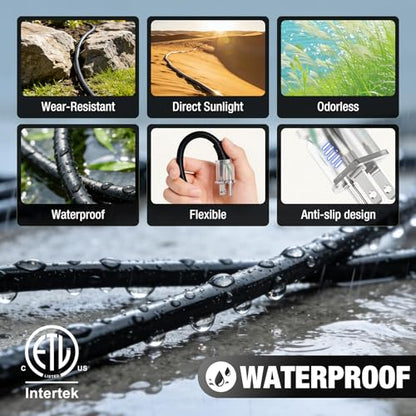 Outdoor Extension Cord 6 FT Waterproof