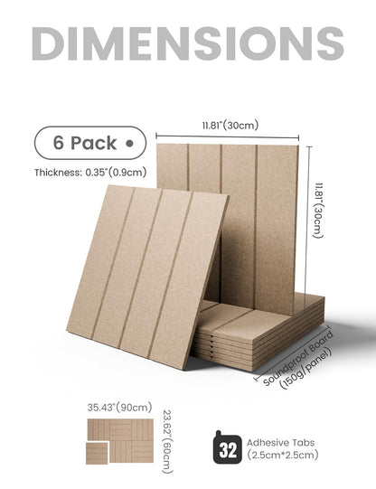 Felt Bulletin Board & Cork Board Alternative 36'' x 24'' (Khaki-1 / Bold-stripe 6-pack)