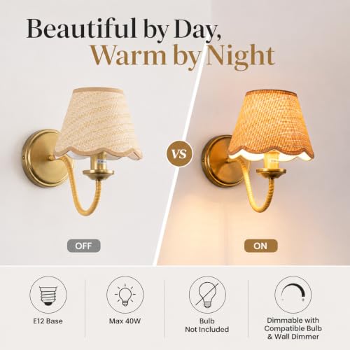 Boho Rattan Wall Sconce