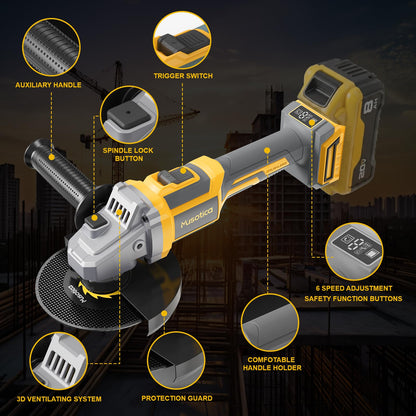 Cordless Angle Grinder for Dewalt 20v Max Battery (Yellow)