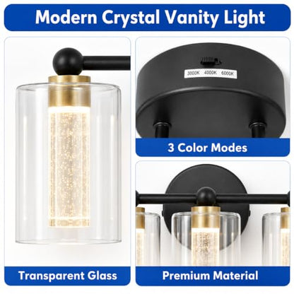 Brushed Nickel Vanity Light with 3 Color Modes