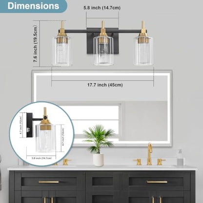Modern Bathroom Vanity Light with 3 Color Modes