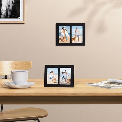4x6 Picture Frame Collage Set of 2 (Rustic Black / 7.7x10in (2Pack))