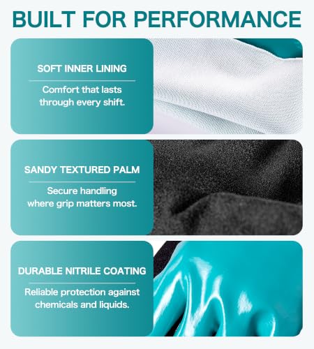 Heavy Duty Nitrile Chemical Work Gloves
