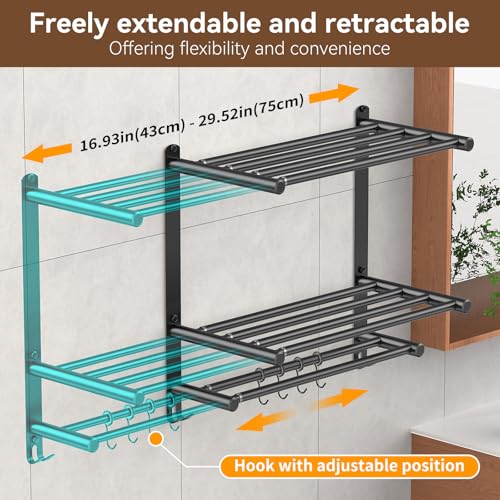 Adjustable 16.9 (Adjustable 16.9–28" Matte Black Towel Rack)