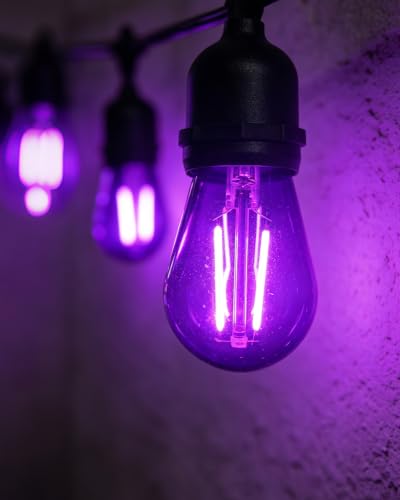 15 Pack S14 LED Purple Light Bulbs (Purple)