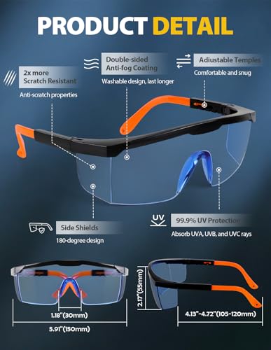 Safety Glasses 4 Pack