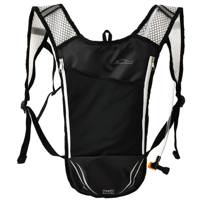2 Pack Hydration Pack with 2L Backpack Water Bladder (Black with Grey Zipper (1 Pack))