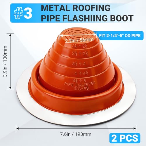 8 High Temp Silicone Metal Roof Pipe Flashing Boot
