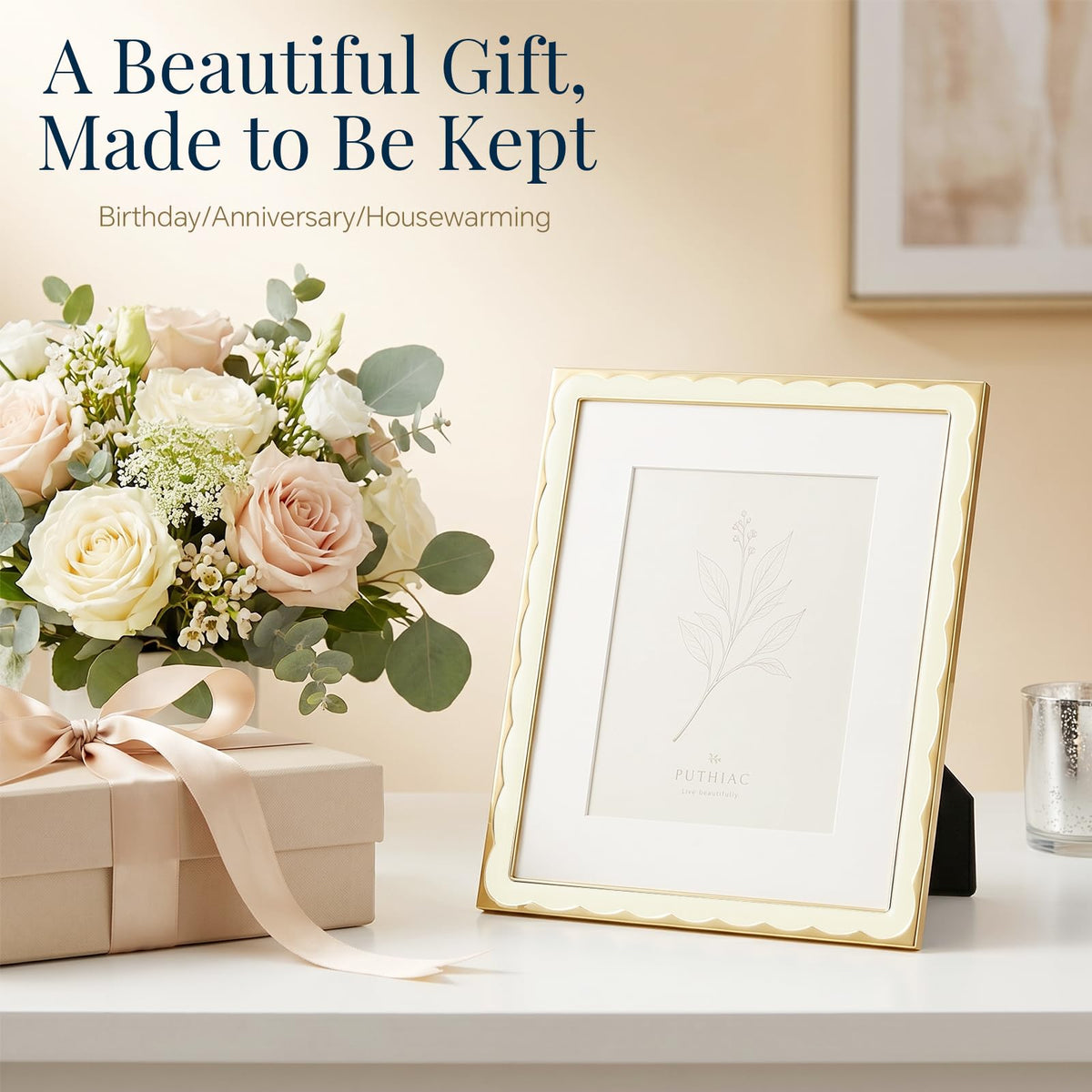 8x10 Scalloped Enamel Picture Frame (Cloud Ivory / 8x10)