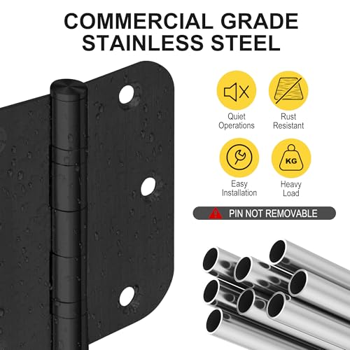 6 Pack Heavy Duty 3.5 Inch Stainless Steel Door Hinges