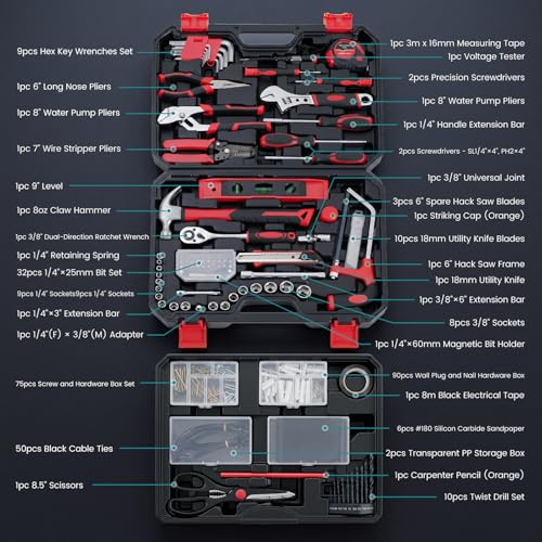 330 Piece Home Repair Tool Kit with Pull