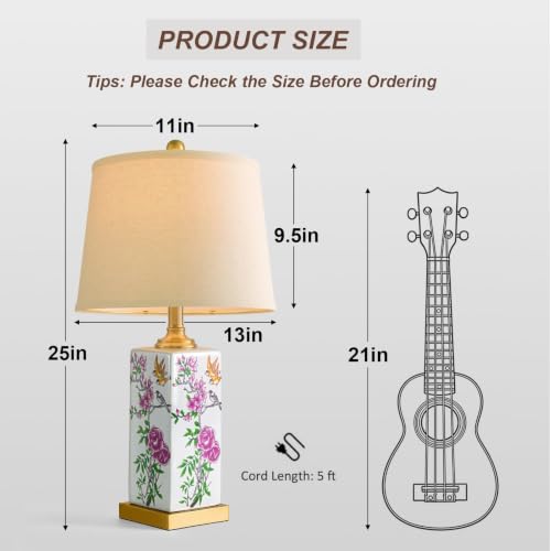 24.5" Vintage Ceramic Table Lamp Single