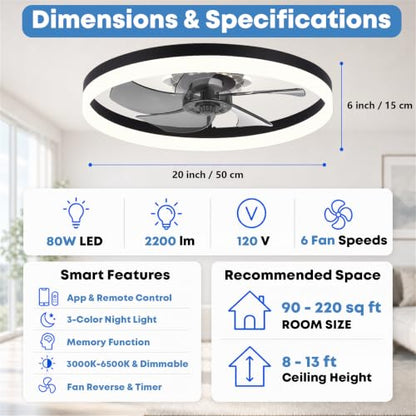 Ceiling Fan with Light and Remote