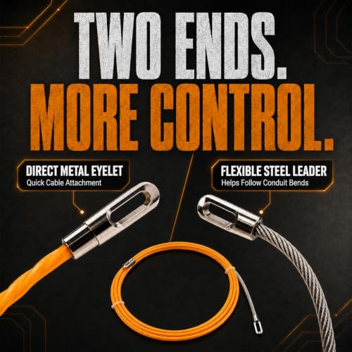 Fish Tape Wire Puller Through Wall Wire Threader Fish plus Fish Cable Fastener with Steel rope