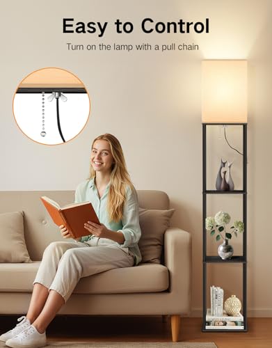 Floor Lamp with Shelves