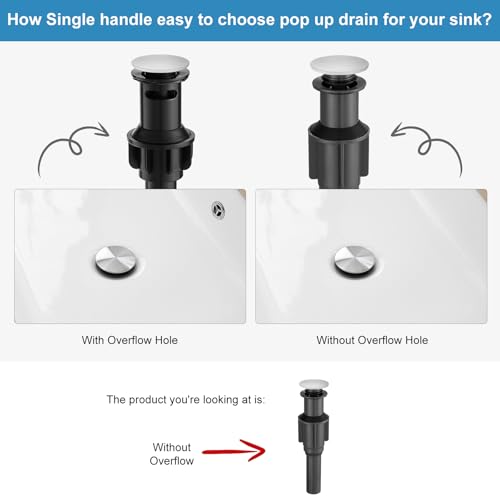Tall Bathroom Faucet Vessel Sink Faucet with Drain (With Drain / Brushed Nickel)